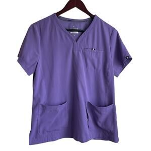 Beyond Scrubs Women Top‎ M Purple Medical Uniform Nurse Workwear Dental Casual